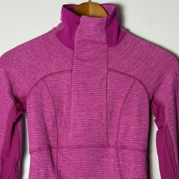 Lululemon Base Runner 1/2 ZipMini Check Pique Raspberry / Raspberry - Picture 3 of 10